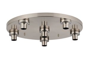 Zenth Satin Nickel 6 Light E27 Round Flush Ceiling (FRAME ONLY)