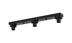 Zenth Satin Black 3 Light E27 Linear Flush Ceiling (FRAME ONLY)