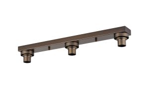 Zenth Matt Bronze 3 Light E27 Linear Flush Ceiling (FRAME ONLY)