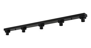 Zenth Satin Black 5 Light E27 Linear Flush Ceiling (FRAME ONLY)