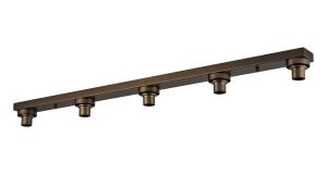 Zenth Matt Bronze 5 Light E27 Linear Flush Ceiling (FRAME ONLY)