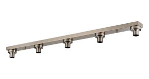 Zenth Satin Nickel 5 Light E27 Linear Flush Ceiling (FRAME ONLY)