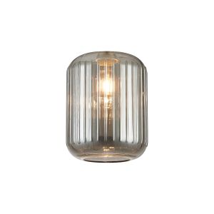 Zenth 20x25.5cm Smoke Ribbed Cylinder Glass (P), Shade