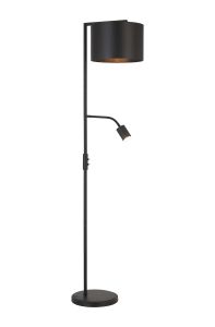 Zenth Floor Lamp, 1 Light E27, Satin Black/Slate 30x20cm Satin Shade