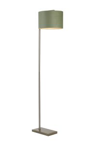 Zenth Floor Lamp, 1 Light E27, Satin Nickel/Sage Green/Prosecco 30x20cm Velvet Shade