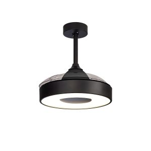 Coin Air 60W LED Dimmable Ceiling Light With Built-In 30W DC Reversible Fan, Remote & APP Control, Black, 3300lm, 5yrs Warranty
