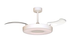 Coin Fan M 49cm 40W LED Dimmable Ceiling With Built-In 30W DC Fan, 3000-5000K Remote, APP, Alexa&Google Voice Control, 6400lm, White