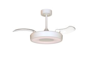 Coin Fan Mini Smart 40cm 36W LED Dimmable Ceiling With Built-In 25W DC Fan, 3000-5000K Remote, APP, Alexa&Google Voice Control, 5710lm, White