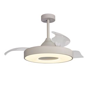 Coin Air 60W LED Dimmable Ceiling Light With Built-In 30W DC Reversible Fan, Remote & APP Control, White, 3300lm, 5yrs Warranty