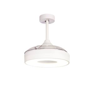 Coin Mini 45W LED Dimmable Ceiling Light With Built-In 25W DC Reversible Fan, Remote & APP Control, White, 2500lm, 5yrs Warranty