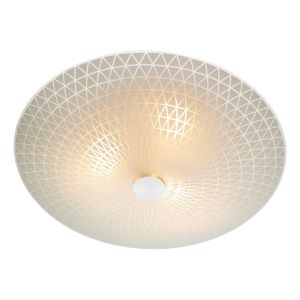 Colby 3 Light E27 Glass Flush Fitting With Geometric Design