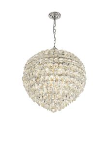 Coniston 66cm Pendant, 12 Light E14, Polished Chrome/Crystal Item Weight: 29.2kg