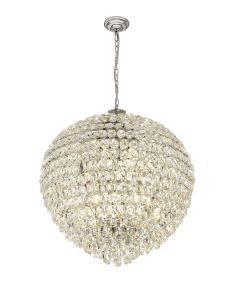 Coniston Pendant, 16 Light E14, Polished Chrome/Crystal Item Weight: 46kg