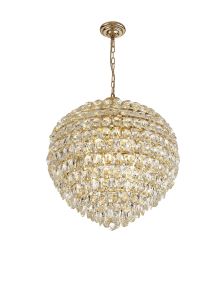 Coniston Pendant, 12 Light E14, French Gold/Crystal Item Weight: 29.2kg