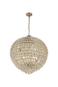 Coniston Pendant, 16 Light E14, French Gold/Crystal Item Weight: 46kg