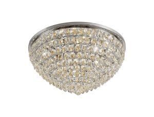 Coniston 80cm Flush Ceiling, 12 Light E14, Polished Chrome/Crystal Item Weight: 24.3kg