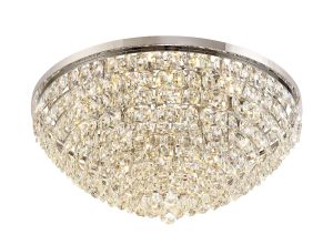 Coniston 95cm Flush Ceiling, 15 Light E14, Polished Chrome/Crystal Item Weight: 35.4kg