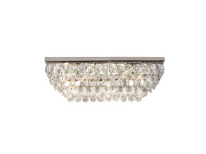 Coniston Linear Flush Ceiling, 5 Light E14, Polished Chrome/Crystal