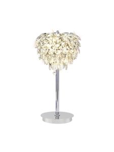 Coniston Table Lamp, 2 Light E14, Polished Chrome/Crystal