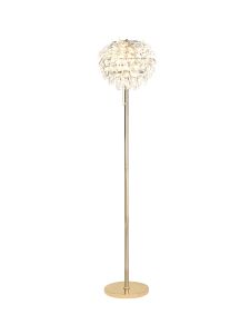 Coniston Floor Lamp, 3 Light E14, French Gold/Crystal