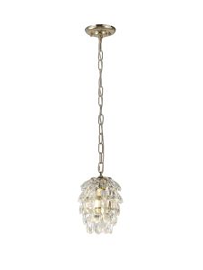 Coniston 17cm Pendant 5 Layer, 1 Light E27, French Gold/Crystal