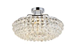 Coniston 48cm Semi Flush Ring Ceiling, 4 Light E14, Polished Chrome/Crystal