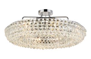 Coniston 80cm Semi Flush Ring Ceiling, 8 Light E14, Polished Chrome/Crystal Item Weight: 20kg