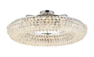 Coniston 95cm Semi Flush Ring Ceiling, 15 Light E14, Polished Chrome/Crystal Item Weight: 24kg