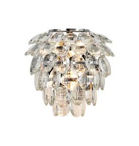Coniston IP Wall Lamp, 2 Light G9, IP44, Polished Chrome/Crystal