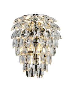 Coniston IP Wall Lamp, 4 Light G9, IP44, Polished Chrome/Crystal