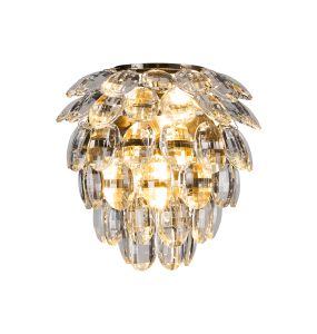 Coniston IP Wall Lamp, 2 Light G9, IP44, Antique Brass/Crystal
