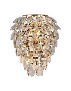 Coniston IP Wall Lamp, 4 Light G9, IP44, French Gold/Crystal