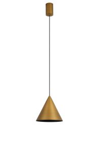 Cono 18cm Single Pendant, 10W LED, 3000K, 940lm, Triac Dimmable, Leather Brown, 3yrs Warranty