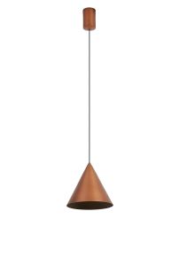 Cono 18cm Single Pendant, 10W LED, 3000K, 940lm, Triac Dimmable, Copper, 3yrs Warranty