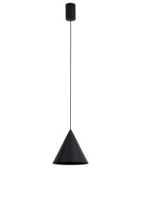 Cono 18cm Single Pendant, 10W LED, 3000K, 940lm, Triac Dimmable, Black, 3yrs Warranty