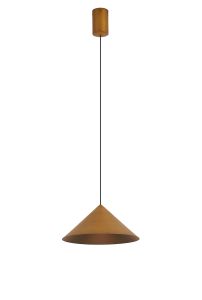 Cono 24cm Single Pendant, 10W LED, 3000K, 940lm, Triac Dimmable, Leather Brown, 3yrs Warranty