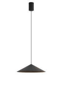 Cono 30cm Single Pendant, 10W LED, 3000K, 940lm, Triac Dimmable, Black, 3yrs Warranty
