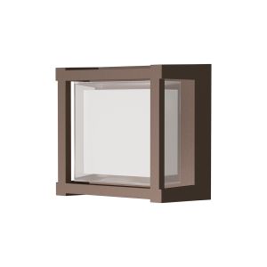 Creek Square Open Frame Ceiling/Wall Light, 15W LED, CCT Switchable 2700/3300/4000K, 1200lm, IP65, Rust Brown, 3yrs Warranty