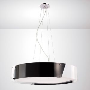Dakota Pendant 8 Light E27 Polished Chrome/Black & White Acrylic