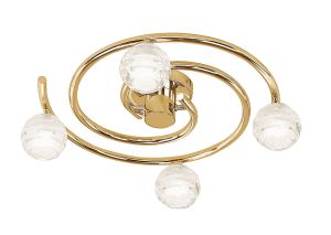 Dali Ceiling Round 4 Light G9, Polished Brass