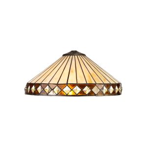 Te Tiffany 40cm Shade Only Suitable For Pendant/Ceiling/Table Lamp, Amber/Cmozarella/Crystal