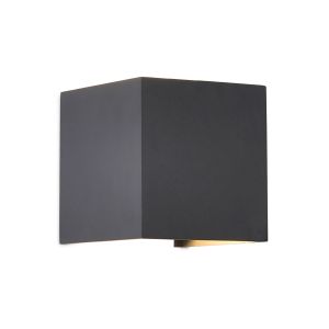 Davos Square Wall Lamp, 2 x 6W LED, 4000K, 1100lm, IP54, Dark Grey, 3yrs Warranty