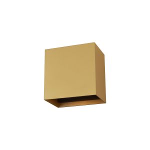 Davos Square Wall Lamp Dimmable, 20W LED, 2700K, 1830lm, IP54, Gold/Black, 3yrs Warranty