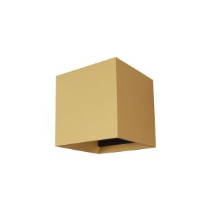 Davos Square Wall Lamp Dimmable, 12W LED, 3000K, 1100lm, IP54, Gold/Black, 3yrs Warranty