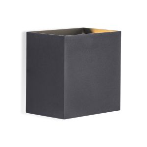 Davos XL Square Wall Lamp, 2x10W LED, 3000K, 1830lm, IP65, Dark Grey, 3yrs Warranty