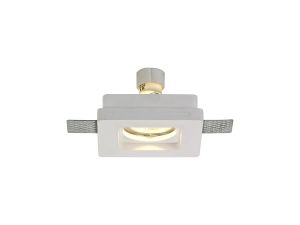 Gelato Square Stepped Recessed Spotlight,  1 x GU10, White Paintable Gypsum, Cut Out: L:103mmxW:103mm