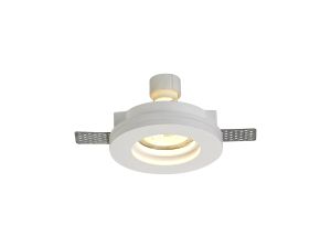 Gelato Round Stepped Recessed Spotlight,  1 x GU10, White Paintable Gypsum, Cut Out: D:103mm
