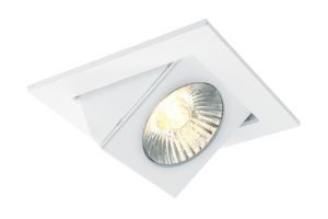 Saxby DL334W Scoop Single 1x50W MR16 Recessed Square Low Volatge Downlight Gloss White Finish