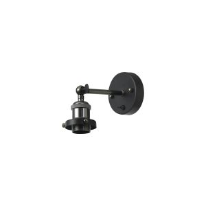 Dreifa Switched Wall Light, 1 x E27, Black/Black Chrome