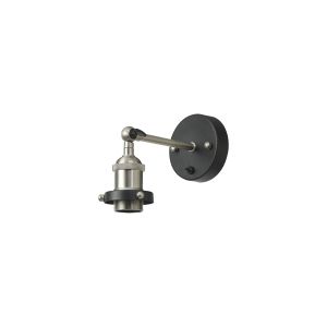 Dreifa Switched Wall Light, 1 x E27, Black/Satin Nickel